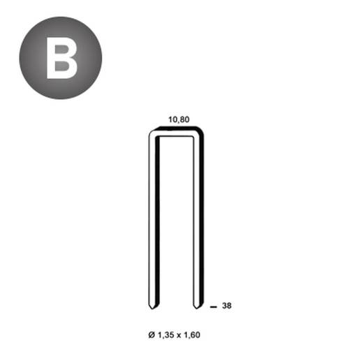 10 000 Agrafes Claires L-38 - 10.8x38x1.35x1.6 mm - D-Work