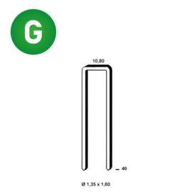 12 Agrafes Galvanisées L-40 – 10,8 x 40 mm, D. 1,35 x 1,6 mm – Résistantes et Durables - ALSAFIX