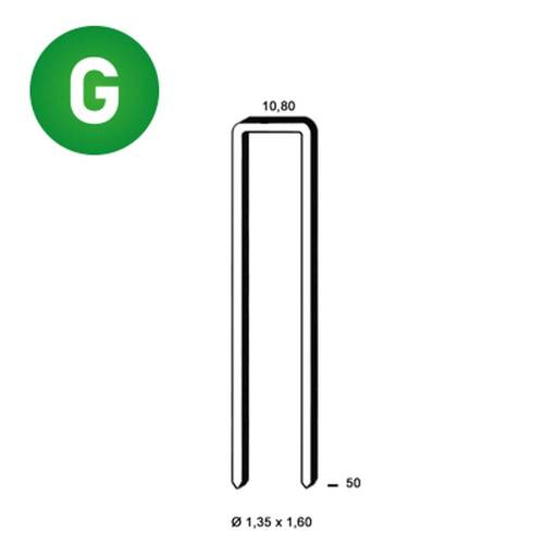 10 400 Agrafes Galvanisées L-50 - 10.8x50x1.35x1.6 mm - D-Work