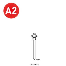 5 000 Finettes Brads Inox en Bande - 1.4/1.6/2.8x25 mm - D-Work
