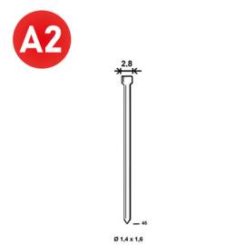 2 500 Finettes Brads Inox en Bande - 1.4/1.6/2.8x45 mm - D-Work