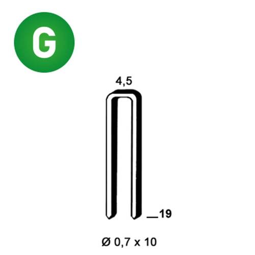 10 000 Agrafes Galvanisées O-19 - 4.5x19x0.7x1 mm - D-Work