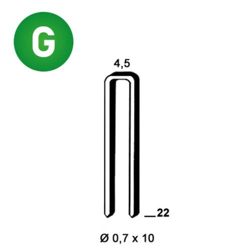10 000 Agrafes Galvanisées O-22 – 4,5 x 22 mm, D. 0,7 mm – Résistantes à la Corrosion – Idéales pour Fixations - ALSAFIX