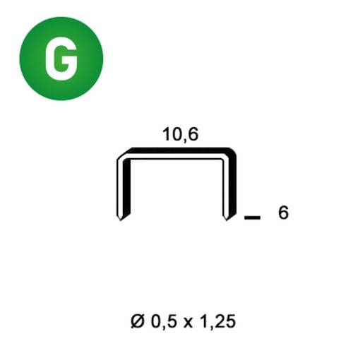 5 000 Agrafes Galvanisées Pf-06 - 10.6x6x0.5x1.25 mm - D-Work