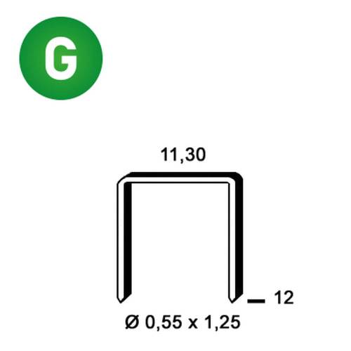 2 880 Agrafes Galvanisées Pb-12 - 11.3x12x0.55x1.25 mm - D-Work