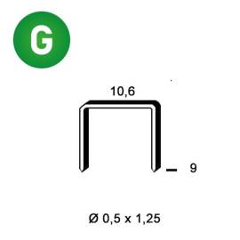 5 000 Agrafes Galvanisées Pf-09 - 10.6x9x0.5x1.25 mm - D-Work