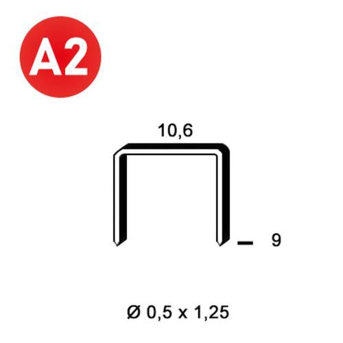 5 000 Agrafes PF-09 Inox – 10,6 x 9 x D.0,5 x 1,25 mm – Acier Inoxydable, Résistantes à la Corrosion – ALSAFIX - ALSAFIX