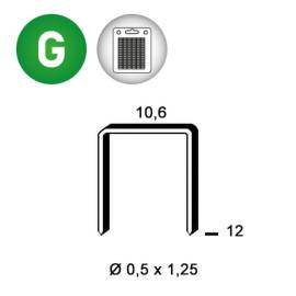 1 440 Agrafes Pf-12 Galvanisées - 10.6x12x0.5x1.25 mm - D-Work