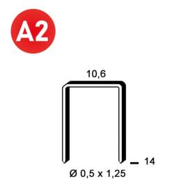 3 000 Agrafes Pf-14 Inox - 10.6x14x0.5x1.25 mm - D-Work