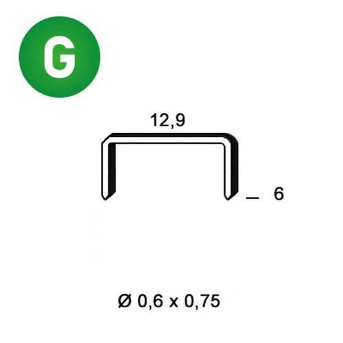 20 000 Agrafes Pm-06 Galvanisées - 12.9x6x0.6x0.75 mm - D-Work