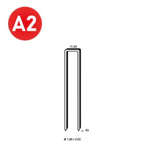 5 000 Agrafes Q-63 Inox - 11.3x63x1.85x2.03 mm - D-Work