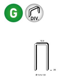 20 000 Agrafes Divergentes Galvanisées S-25 – 12,3 x 25 mm, D. 1,4 x 1,6 mm – Résistantes et Durables - ALSAFIX