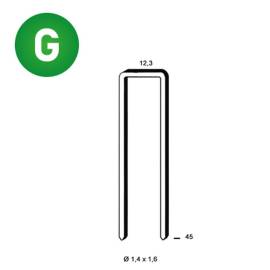 10 000 Agrafes Galvanisées S-45 – 12,3 x 45 mm, D. 1,4 x 1,6 mm – Résistantes et Durables - ALSAFIX