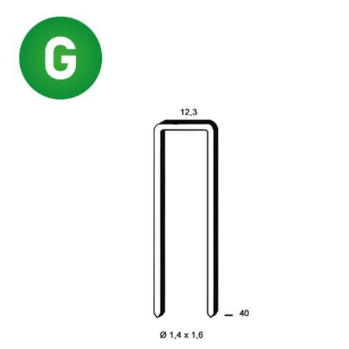 10 000 Agrafes S-40 Galvanisées - 12.3x40x1.4x1.6 mm - D-Work