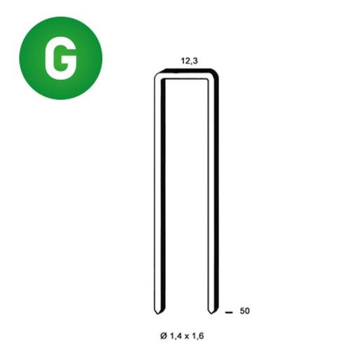 10 000 Agrafes S-50 Galvanisées - 12.3x50x1.4x1.6 mm - D-Work