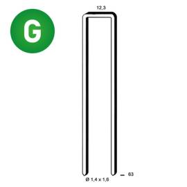 10 000 Agrafes S-63 Galvanisées - 12.3x63x1.4x1.6 mm - D-Work