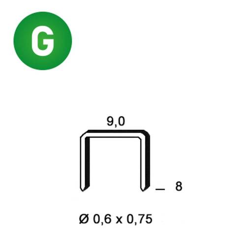 10 000 Agrafes Galvanisées V-08 - 9x8x0.6x0.75 mm - D-Work