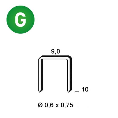 10 000 Agrafes Galvanisées V-10 - 9x10x0.6x0.75 mm - D-Work