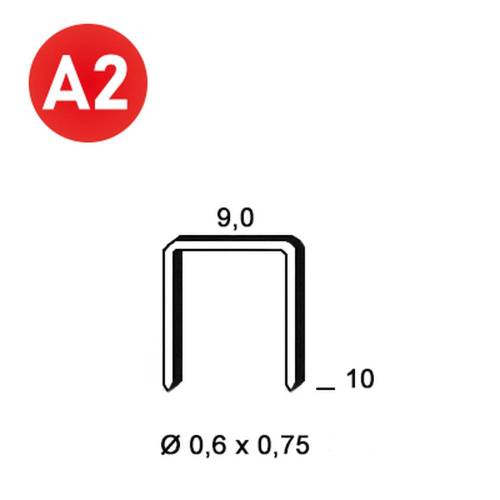 10 000 Agrafes V-10 INOX – 9 x 10 x D. 0,6 x 0,75 mm – Acier Inoxydable, Résistantes à la Corrosion – ALSAFIX - ALSAFIX