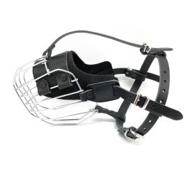 Muselière métallique/cuir renforcée spécial Police / Armée pour chien de type Berger Allemand - 847A - ABC Sport Klin