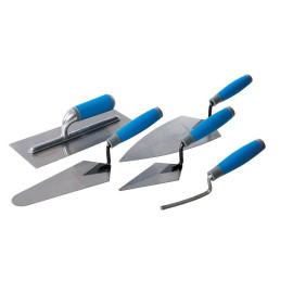 Truelles à Poignée Caoutchoutée - Lot de 5 - Outils Pratiques pour Maçonnerie - Silverline