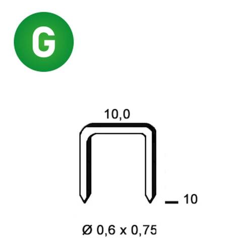 10 000 Agrafes Galvanisées Vf-10 - 10x10x0.6x0.75 mm - D-Work