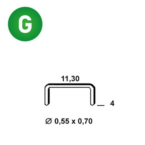 10 000 Agrafes Galvanisées Vx-04 - 11.30x4x0.55x0.7 mm - D-Work