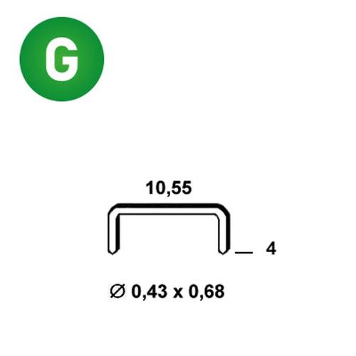 8 400 Agrafes Galvanisées VZ-04 – 10,55 x 4 x D. 0,43 x 0,68 mm – Résistantes et Durables - ALSAFIX
