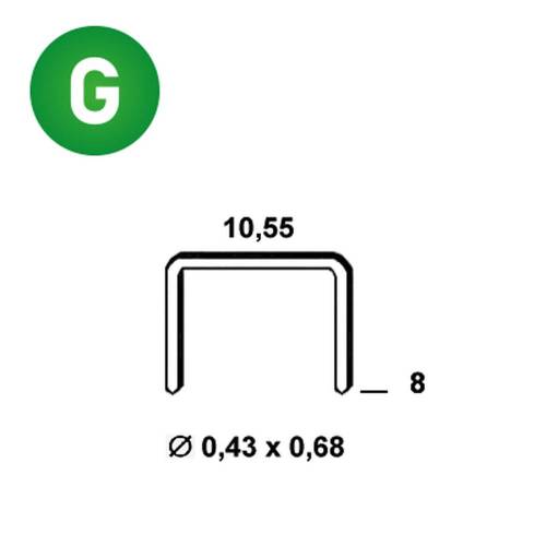 5 000 Agrafes Galvanisées VZ-08 – 10,55 x 8 mm, D. 0,43 mm – Résistantes et Durables - ALSAFIX