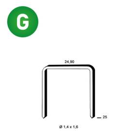 7 700 Agrafes Galvanisées Wc-25 - 24.9x25x1.4x1.6 mm - D-Work