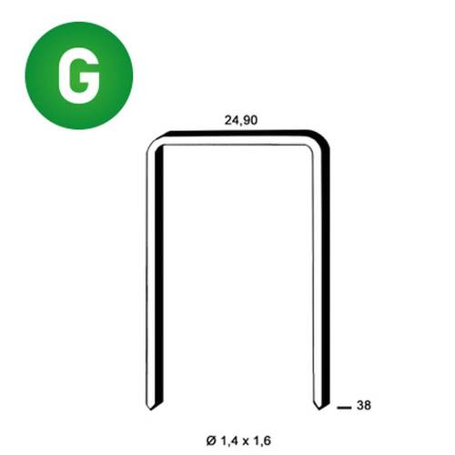 4 900 Agrafes Galvanisées WC-38 – 24,9 x 38 x D. 1,4 mm – Résistantes et Durables - ALSAFIX