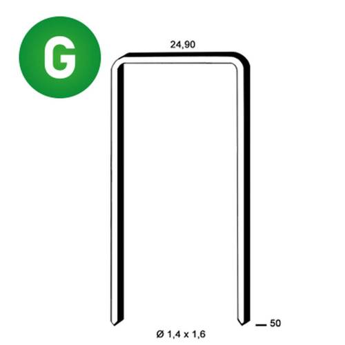 10 000 Agrafes Galvanisées Wc-50 - 24.9x50x1.4x1.6 mm - D-Work