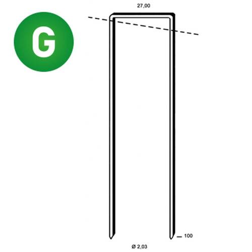 Lot de 2180 Agrafes Galvanisées Résinées WP-100 – 27 x 100 mm, D. 2,03 mm – Résistantes et Durables - ALSAFIX