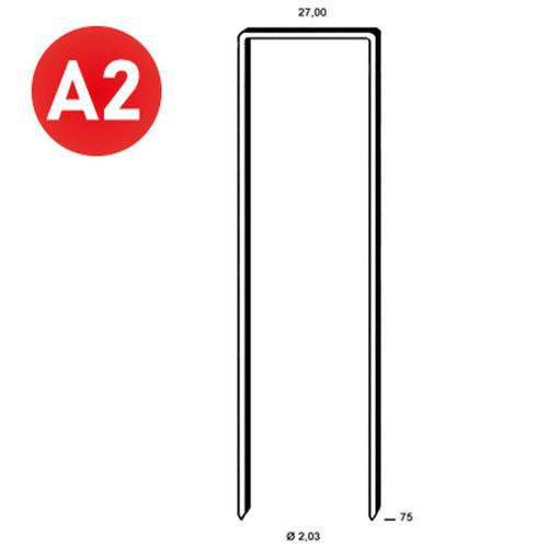 2 900 Agrafes Inox Wp-75 - 27x75x2.03 mm - D-Work