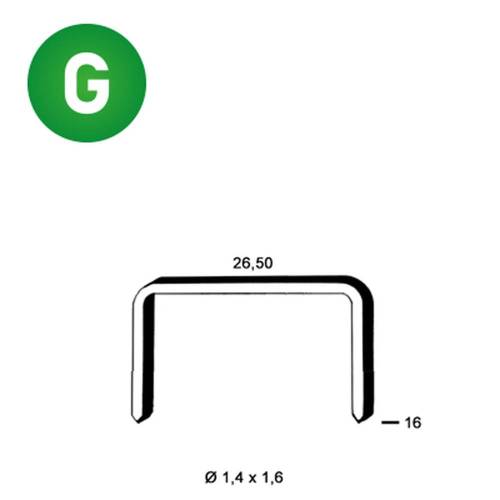 12 300 Agrafes Galvanisées Ws-16 - 26.5x16x1.4x1.6 mm - D-Work