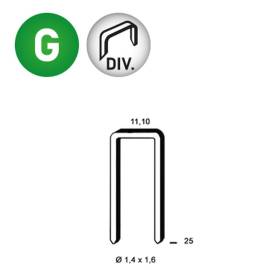 17 500 Agrafes Divergentes Galvanisées Résinées – 11,1 x 25 mm, D. 1,4 x 1,6 mm – Résistantes et Durables - ALSAFIX