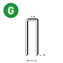 10 000 Agrafes Galvanisées Résinées – 11,1 x 35 mm, D. 1,4 mm – Résistantes et Durables - ALSAFIX