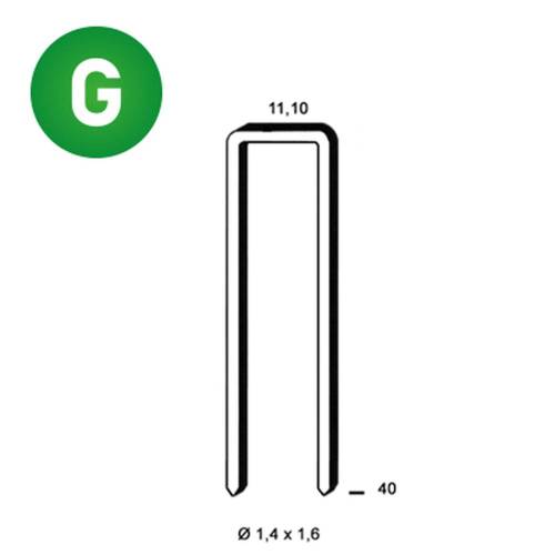 10 000 Agrafes Galvanisées Résinées Z-40 – 11,1 x 40 mm, D. 1,4 x 1,6 mm – Résistantes et Durables - ALSAFIX