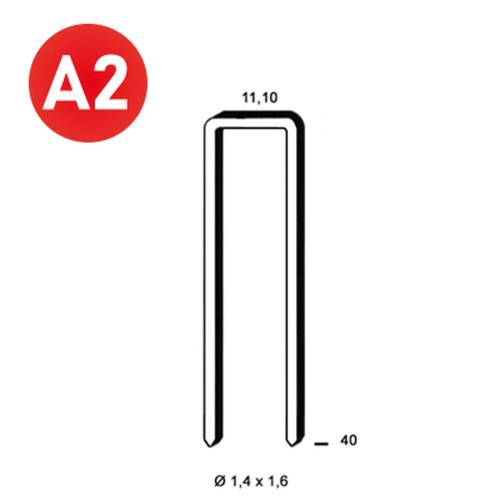 11 100 Agrafes Inox Z-40 - 11.1x40x1.4x1.6 mm - D-Work