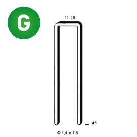10 000 Agrafes Galvanisées Résinées Z-45 - 11.1x45x1.4x1.6 mm - D-Work