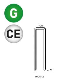 10 000 Agrafes Galvanisées 12 Microns – 11,1 x 45 mm, D. 1,4 x 1,6 mm – Résistantes et Durables - ALSAFIX