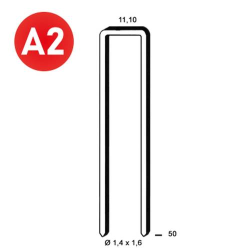 9 500 Agrafes Z-50 Inox – 11,1 x 50 mm, D. 1,4 x 1,6 mm – Acier Inoxydable, Résistantes à la Corrosion - ALSAFIX