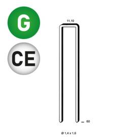 5 000 Agrafes Galvanisées 12 Microns – 11,1 x 60 mm, D. 1,4 x 1,6 mm – Résistantes et Durables - ALSAFIX