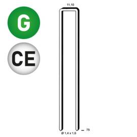 5000 Agrafes Galvanisées 12 Microns – 11,1 x 75 mm, D.1,4 x 1,6 mm – Résistantes et Durables - ALSAFIX