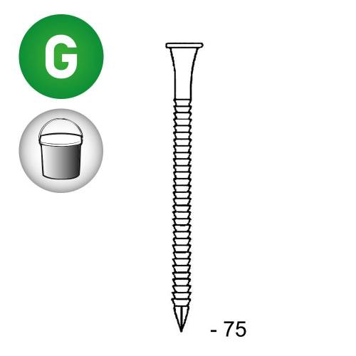 Pte d'Ancrage Galva 4,0x75 – Seau de 5 kg – Fixation Sécurisée et Durable - ALSAFIX