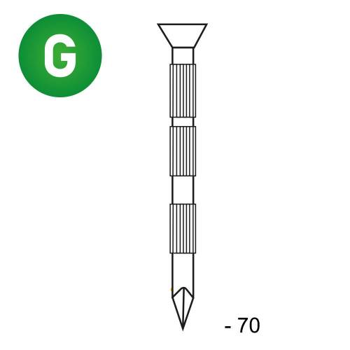 Pointe Béton Tête Conique 3,5 x 70 mm – Galvanisée, Striée – Fixation Sécurisée et Durable - ALSAFIX