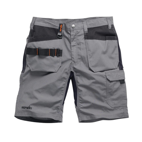 Short Trade Flex Graphite - Poches-étuis Pratiques - Confort et Durabilité pour le Travail - Scruffs