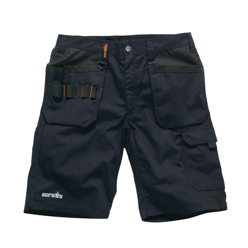 Short Trade Flex Noir avec Poches-Étuis - Taille 48 - Confort et Praticité au Travail - Scruffs