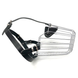 Muselière métallique/cuir renforcée pour chien de type Berger Allemand - 845A - ABC Sport Klin
