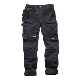 Pantalon Pro Flex Plus Noir avec Poches-Étuis - Taille 48 R - Confort et Praticité - Scruffs